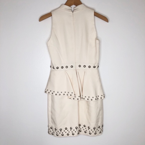 Jill Stuart Peplum Mini Dress Studded S Ivory - Picture 2 of 9